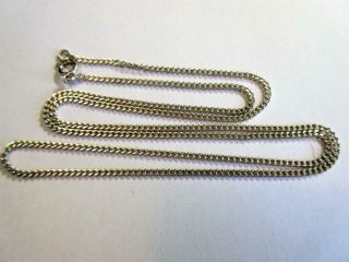 Vintage Sterling Silver 24 " Long Curb Link Necklace,  Chain - 7g