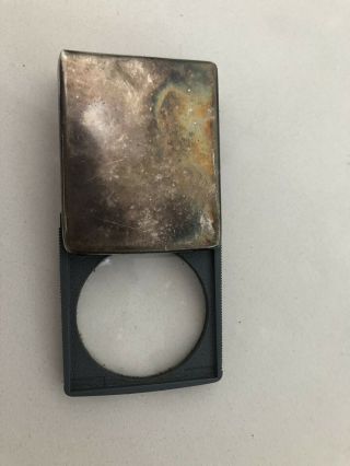 1 Vintage Bausch & Lomb Slide - Out 5x Pocket Magnifier Magnifying Glass Sterling