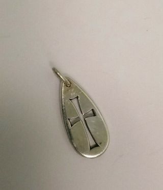 Vintage Sterling Silver James Avery Cut Out Cross Pendant Charm Retired