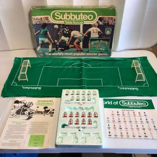 Subbuteo Table Soccer Set With Celluloid Players Vintage 1981
