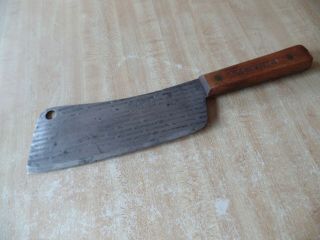 Vintage Ontario Knife Co.  Old Hickory Tru - Edge Meat Cleaver " Good Steel "