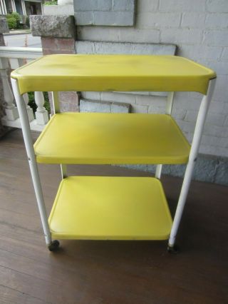 Vintage Metal Cart With Casters - 3 Tiers - All - 1960 