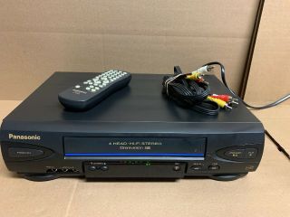 Panasonic Pv - V4522 Vcr Player Vhs Recorder With Remote And Cables