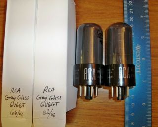 2 Strong Matched Rca Gray Glass 6v6gt Tubes