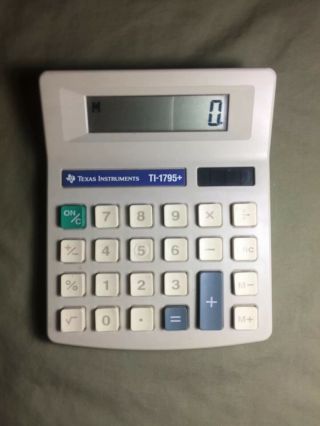 Vintage Texas Instruments Ti - 1795,  Plus Solar Powered Desktop Calculator