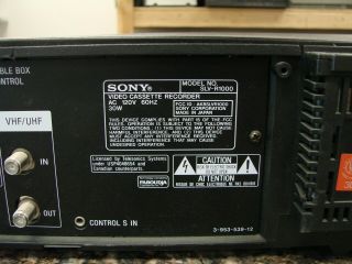 Sony SLV - R1000 S - VHS VCR Video Recorder Editing Hi - Fi 4 Head 5