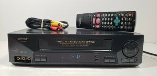 Sharp Vhs Vcr Hifi 4 - Head Vc - H993 With Remote And Cables -