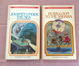 Two 1979 Choose Your Own Adventure Books,  2 Journey Sea,  3 Balloon Sahara