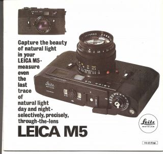 Leica M5 Brochure English 110 - 87d Canada Ed.  Fresh