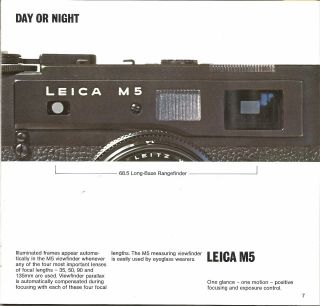LEICA M5 Brochure English 110 - 87d Canada ed.  Fresh 4