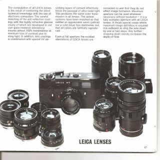 LEICA M5 Brochure English 110 - 87d Canada ed.  Fresh 5