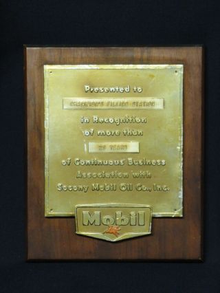 Vintage Socony Mobil Oil Co Pegasus Years Of Service / Business Plaque