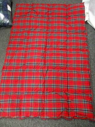 Vintage Ralph Lauren Red Plaid Twin Down Comforter Coverlet 39 " X 55 "