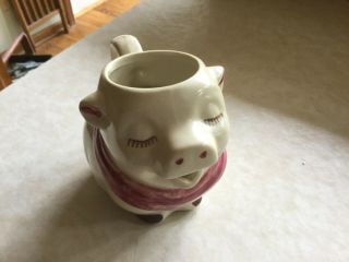 Vintage Shawnee Pottery Creamer Pitcher.  Smiley Pig 4 - 1/2”.  Patented.  Great