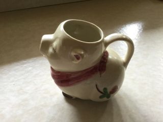 Vintage Shawnee Pottery Creamer Pitcher.  Smiley Pig 4 - 1/2”.  Patented.  GREAT 3