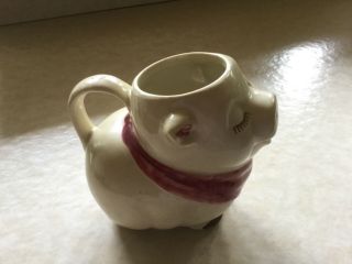 Vintage Shawnee Pottery Creamer Pitcher.  Smiley Pig 4 - 1/2”.  Patented.  GREAT 4