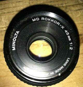 Minolta Xg 9 With Md Rokkor - X 45mm 1:2 Lens Made In Japan