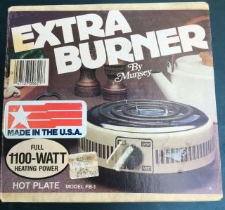 Vintage Extra Burner By Munsey Hot Plate Model Fb - 1 Made In U.  S.  A.  1100 Watts