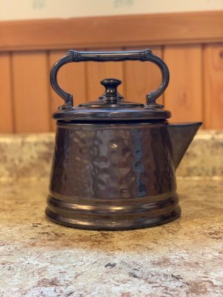 Vintage Mccoy Bronze Hammered Tea Kettle Cookie Jar - 1961 - 67