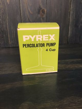 Vintage Pyrex Range - Top 4 Cup Glass Percolator Pump With Box