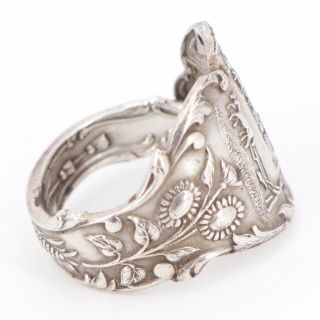 VTG Sterling Silver - Kansas State Seal Spoon Handle Ring Size 9.  5 - 12g 2