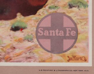 Vintage 1941 Native American Santa Fe Railroad Calendar Top Print Gerard Delano 3