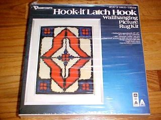 Vintage Vogart Tiffany Stained Glass Latch Hook Rug Kit Wallhanging Art Deco Diy