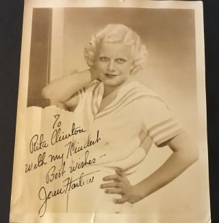 Jean Harlow Early Vintage Signed Photo