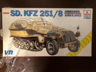 Vintage Unbuilt Esci Ertl Anti Tank Sd Kfz 251/8 Kit No.  8347 1/72 Scale Model