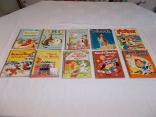 10 Vintage Golden & Wonder Books Lassie Howdy Doody Popeye Donald Duck