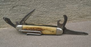 Vintage Craftsman Pocket Knife.  4 Utility Blade Folding Craftsman Knife W/ Clip.