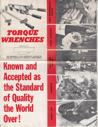 Vintage 1964 Ad,  P.  A.  Sturtevant Co Print Ad Flyer - Various Torque Wrench