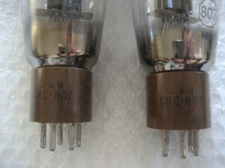 Matched Pair NOS NIB RCA JAN 807 VT100 - A Power Tubes Brown Base Same 1960 Batch 2