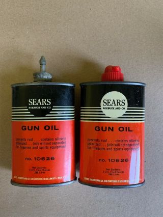 2 Vintage Sears Roebuck Gun Oil Tins