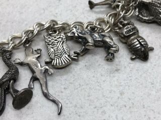 Vintage Sterling Silver Animals Charms 7.  25” Bracelet (37.  8g) 4