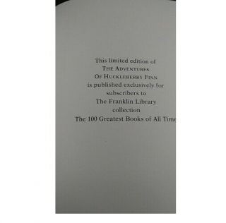 THE ADVENTURES OF HUCKLEBERRY FINN Mark Twain Franklin Library Full Leather 1975 3
