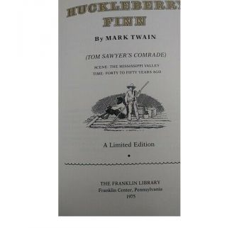 THE ADVENTURES OF HUCKLEBERRY FINN Mark Twain Franklin Library Full Leather 1975 4