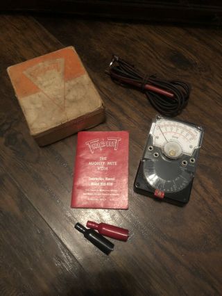 Vintage Triplet Model 310 Hand - Sized Voltmeter Box & Manuel
