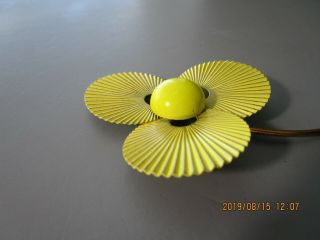 Vintage Yellow Enamel Metal Flower Brooch/Pin Pretty 3