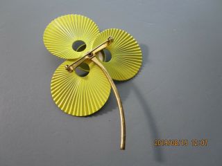 Vintage Yellow Enamel Metal Flower Brooch/Pin Pretty 4