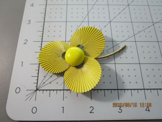Vintage Yellow Enamel Metal Flower Brooch/Pin Pretty 5