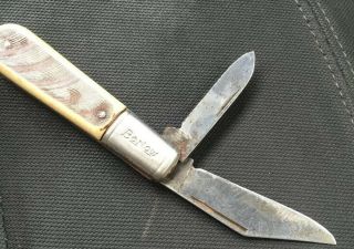 Vintage Colonial Prov Usa Master Barlow Large Pocket Knife Two Blade
