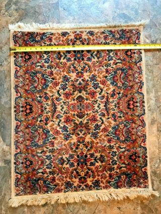 Vintage Karastan Panel Kirman Area Rug 100 Wool 26 " X 34” Oriental Type