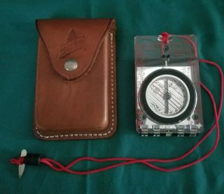 Vintage Silva Ranger Type 15 Compass & Leather Carrying Case Outdoors Hunting