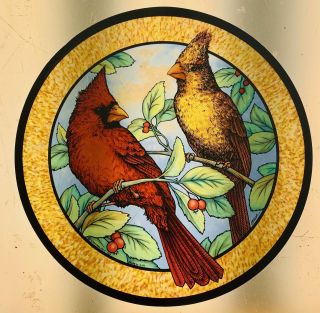 Vintage 1988 Glassmasters Stained Glass - Cardinals