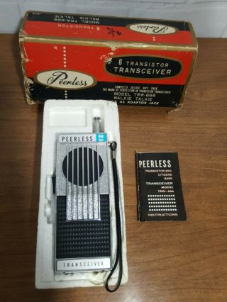 Vintage Retro Peerless Model Tre 666 Walkie Talkie 6 Transistor Transceiver