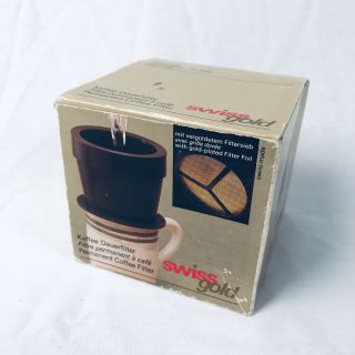 Swissgold Coffee Permanent Filter System One Cup Reusable Kf250 Gold Plated Vtg