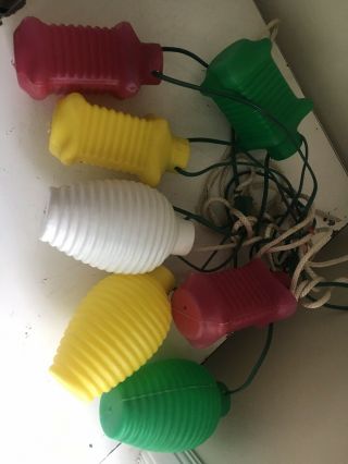 Vintage Set Lantern Patio Rv Blowmold String Lights Set Of 7