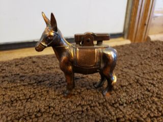Vintage Figural Donkey Metal Table Lighter
