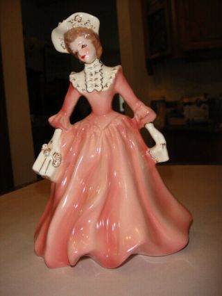 Vtg Florence Ceramics " Julie " Doll 7 " Tall Pink / Peach Dress California Potery